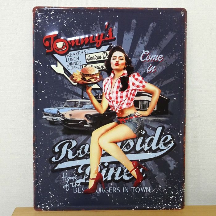 アメリカン ブリキ看板 セクシー女性 Tommy S ハンバーガー 可愛い プレート 壁飾り ビンテージ 大きい 雑貨 インテリア かわいい かっこいい サーファー カフェ 店舗 アメリカン ブリキ看板 セクシー女性 Tommy S ハンバーガー 可愛い プレート 壁飾り ビンテージ 大きい 雑貨 インテリア かわいい かっこいい サーファー カフェ 店舗